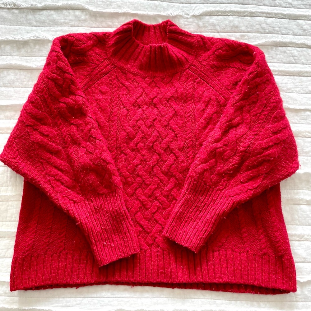 Red GAP wool turtleneck sweater